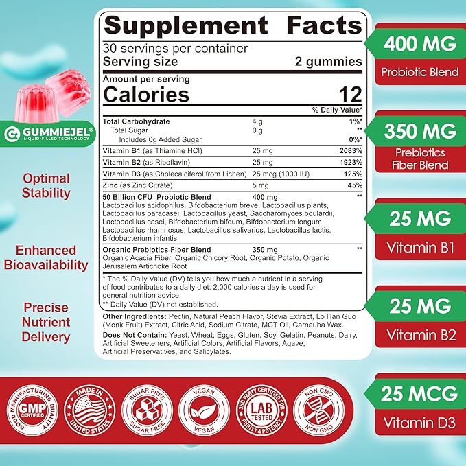 NEVISS Melatonin Free Sleep Aid Gummies &amp Sugar Free Probiotics Gummies