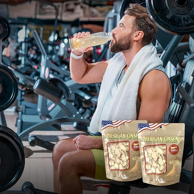 2 Bags of American Ginseng Slices (4oz/Bag) 西洋参/花旗参 Panax Ginseng. Boosts Body Immunity Energy &amp Stamina for Man &amp Women