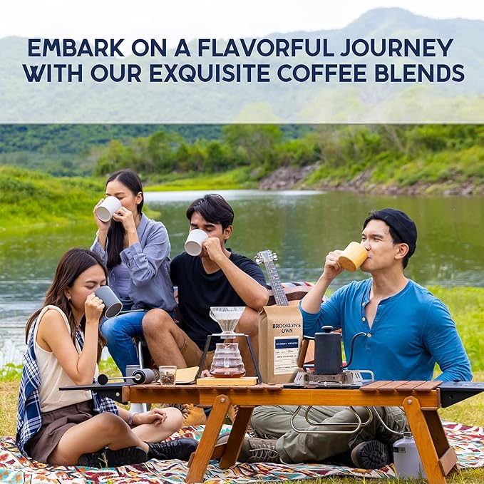 Brooklyn's Own Medium Roast Espresso Blend Ground Coffee – 50% Arabica 50% Robusta From Africa Asia and South America (2 LB)