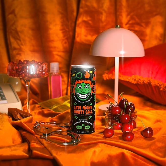 Illicit Elixirs Pomegranate &amp Tart Cherry Flavored Sparkling Juice Drink Late Night Fruity Call No Artificial Sweetener 12 Fluid Ounces (Pack Of 12)