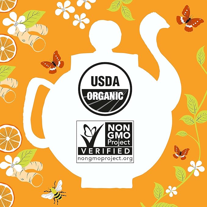Clipper Tea Orange &amp Turmeric Organic Tea with Licorice Root Orange Peel and Hibiscus Plant Based Herbal Tea Caffeine Free British Tea 3 Pack 60 Unbleached Tea Bags