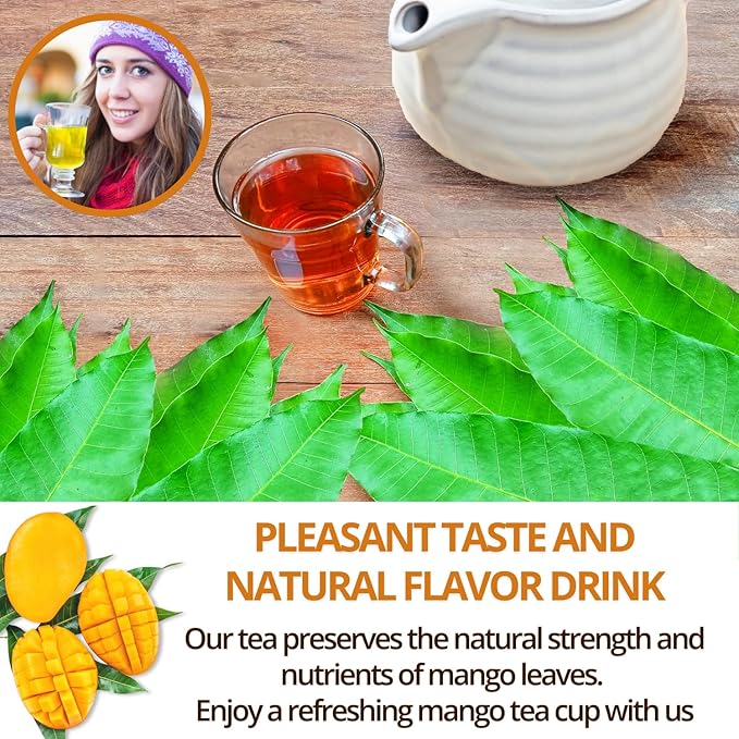 VIDA FARM 125 Mango Tea Bags 100% Natural Dried Mango Leaves Herbal Tea Bags Handpicked Leaves Tea No Sugar No Caffeine Vegan
