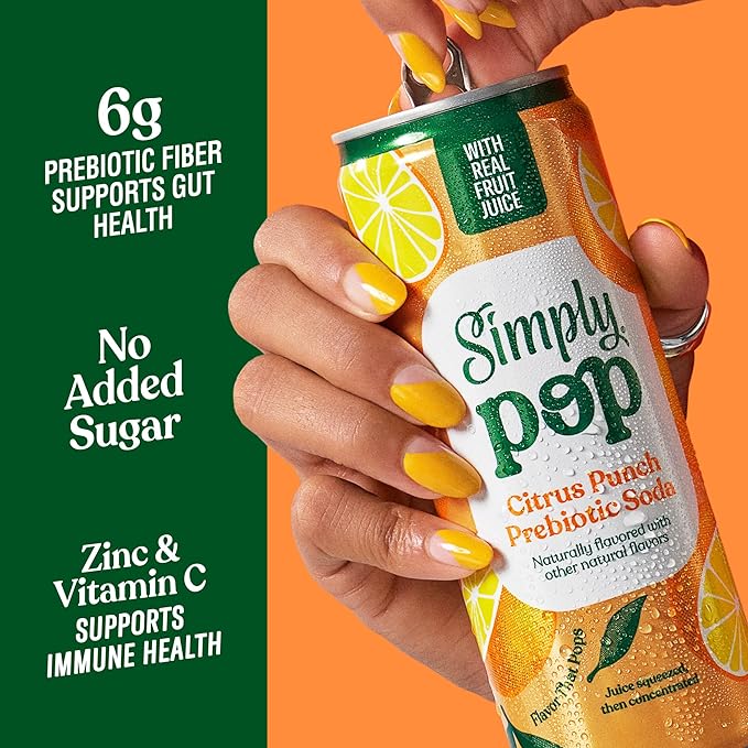 Simply Pop Soda Prebiotic Citrus Punch 12 fl oz (Pack of 12)