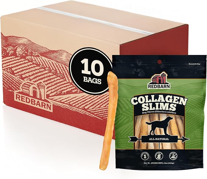 Redbarn Collagen Slims Dog Treat All-Natural Supports Healthy Joints &amp Shiny Coat Chew (case of 10)