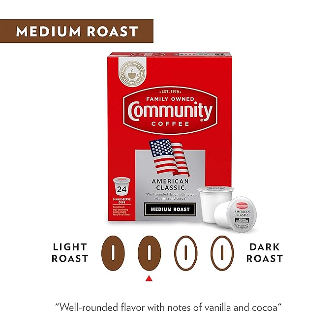 Community Coffee American Classic 24 Count Coffee Pods Medium Roast Compatible with Keurig 2.0 K-Cup Brewers 24 Count (Pack of 1)
