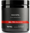 Toniiq Bacopa - Ultra High Potency 45:1 Extract with 75% Bacosides - Highly Concentrated - Third-Party Lab Tested - 90 Capsules