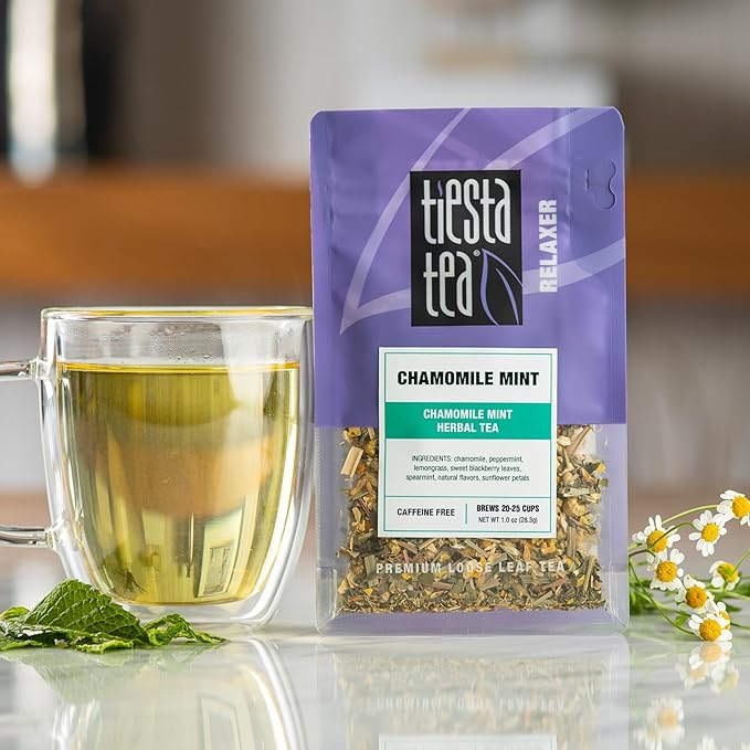 Tiesta Tea - 4 Autumnal Tea Blends Loose Leaf Premium Blend Non-Caffeinated Make Hot or Iced Pouch of Pumpkin Spice Cozy Chai Chamomile Mint Meyer Lemon Zest Pack of 4