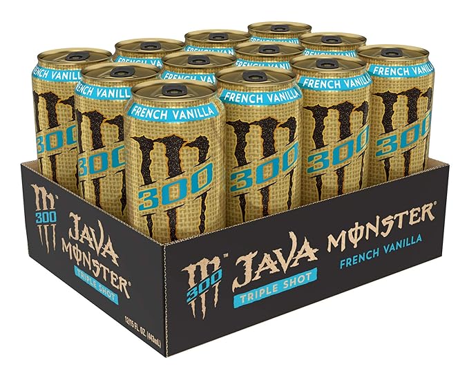 Monster Energy Java 300 Triple Shot Robust Coffee French Vanilla 15 Fl Oz | Pack of 12