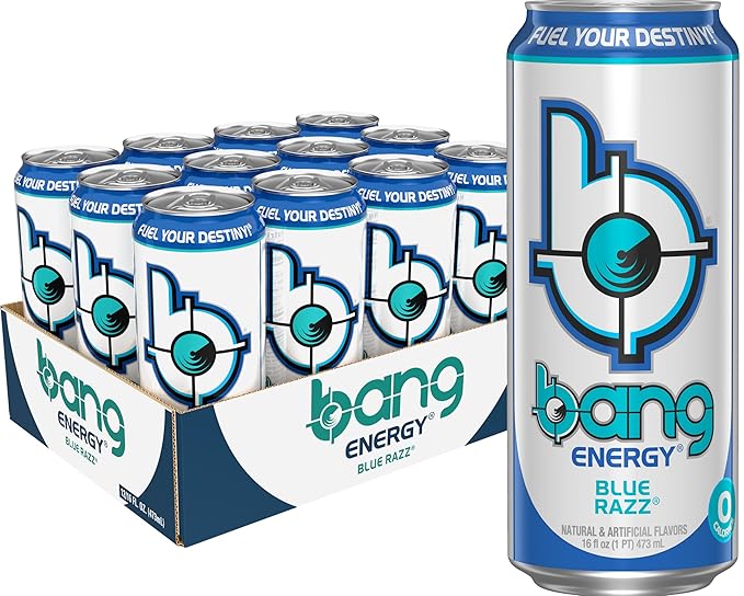 Bang Energy Blue Razz Sugar-Free Energy Drink 16-Ounce | Pack of 12