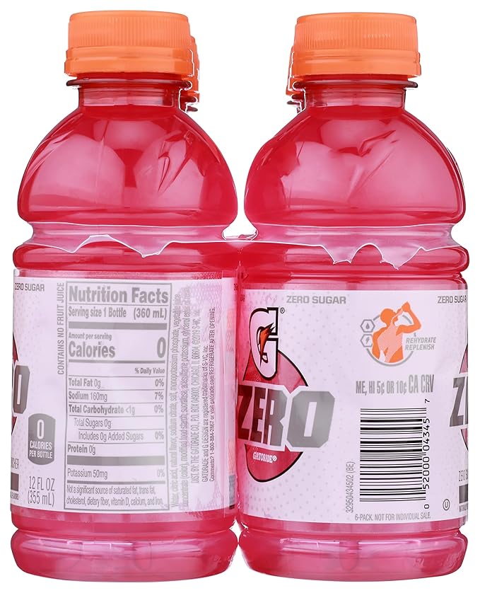 Gatorade Zero Sugar Berry Thirst Quencher Beverage 12 Fl Oz 6 Count