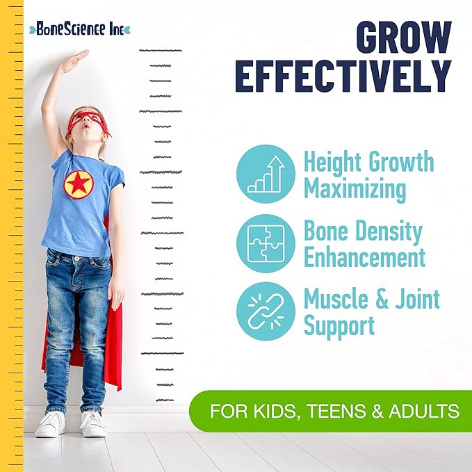 Height Growth Maximizer - Made in USA - Natural Height Increase Booster &amp Bone Growth Pills - Grow Taller Supplement for Adults Teens &amp Kids - Vitamins for Boys &amp Girls to Get Taller