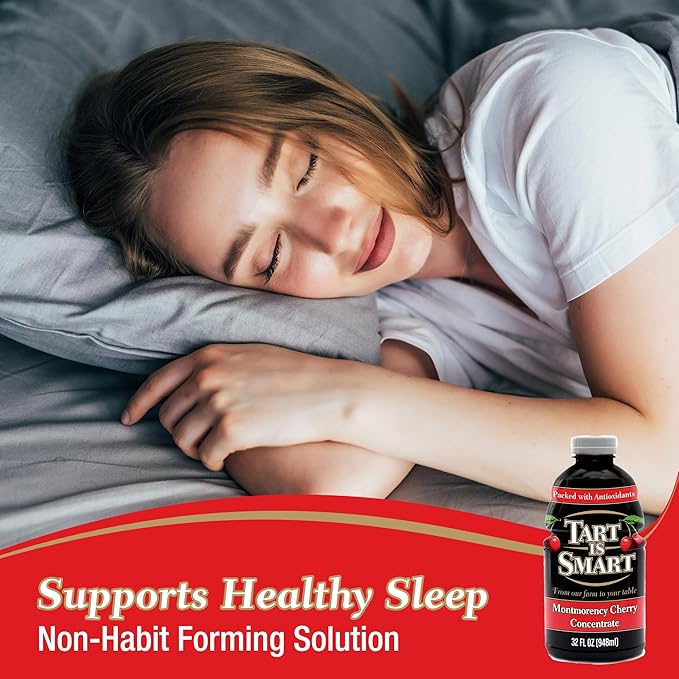 Tart is Smart Montmorency Tart Cherry Juice Concentrate Cherry Juice Bottle Beverage Rich in Antioxidants Ideal for Muscle Recovery and Sleep Support No-Added Sugar - 32 Ounce Bottle (Pack of 3)