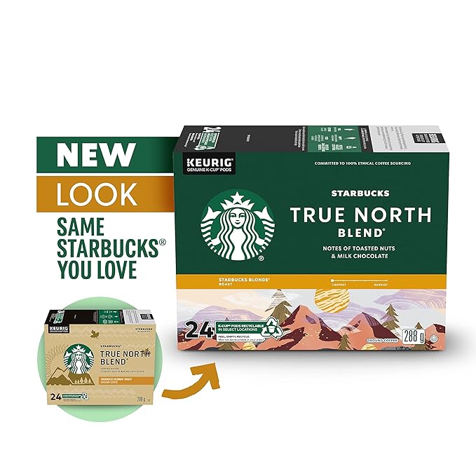 Starbucks True North Coffee K-Cup Portion Pack for Keurig Brewers (24 Pack)