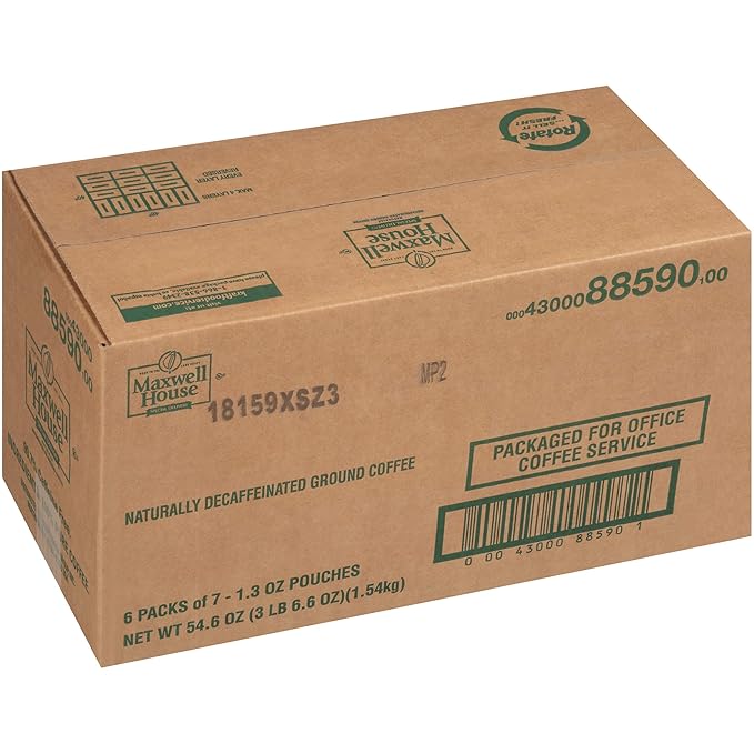 Maxwell House Decaf Special Delivery Medium Roast Coffee (1.3 oz Bags 7 Count Pack of 6)
