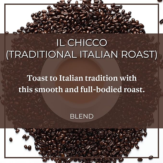 The Bean Organic Coffee Company Il Chicco (Traditional Italian Roast) and Le Bean Dark Roast Ground Coffee 16-Ounce Bag