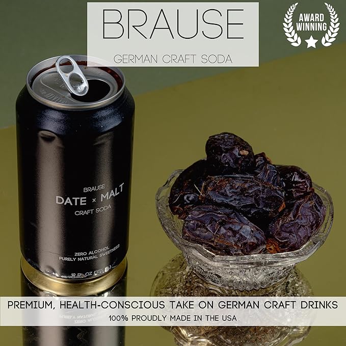 Brause Date x Malt Craft Soda – German Premium Craft Drink Award Winning Non-Alcoholic Purely Natural Sweetness Rich: Caramel Malt Roasted Barley &amp Subtle Sweetness Health-Conscious Premiu