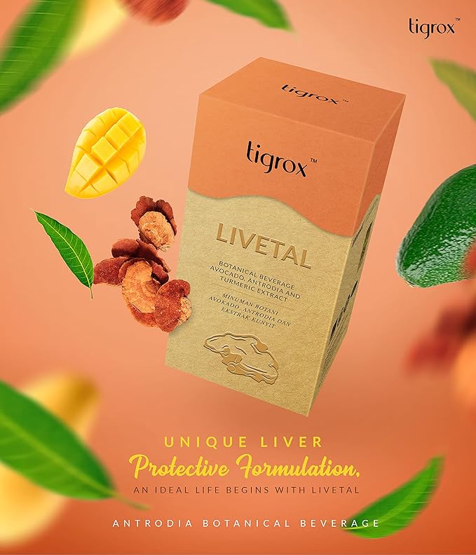 WELLOUS Tigrox Livetal with Avocado Turmeric Extract Plant-Based Wellness &amp Vitality Support 20 Sachets/Box (Pack of 4)