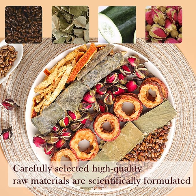 Winter Melon Lotus Leaf Tea 240g(120g*2) Combination of Winter MelonRoseLotus leafCassia seedOrange Peel Oil Cleansing Tea Herbal Tea Formula 冬瓜荷叶茶 荷叶茶 减脂茶 瘦身养生茶