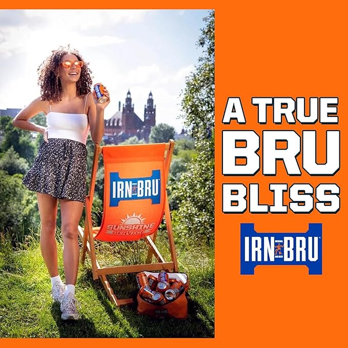 IRN-BRU Original Scottish Sparkling Soda Citrus Flavored Carbonated Drink - Sparkling Flavored Soft Drink 32 Flavor Recipe 16.9 fl oz Bottles Pack of 6