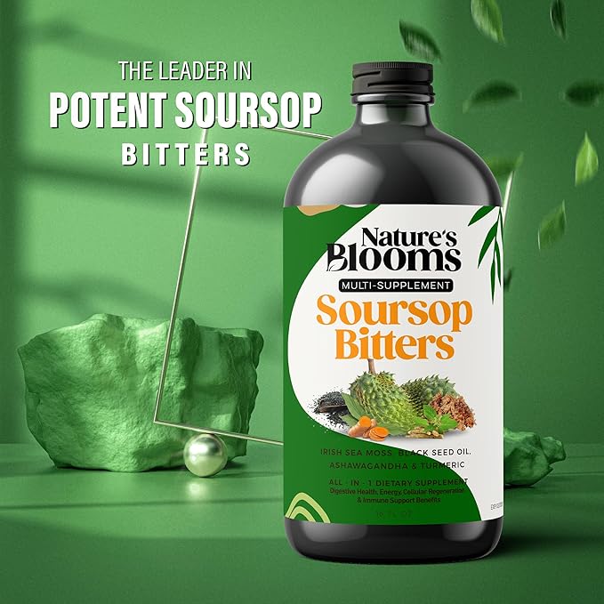 Soursop Bitters Liquid Supplement 16 oz | Nature's Best Bitters | Health-Focused Ingredients for Traditional Wellness &amp Cleanse Support