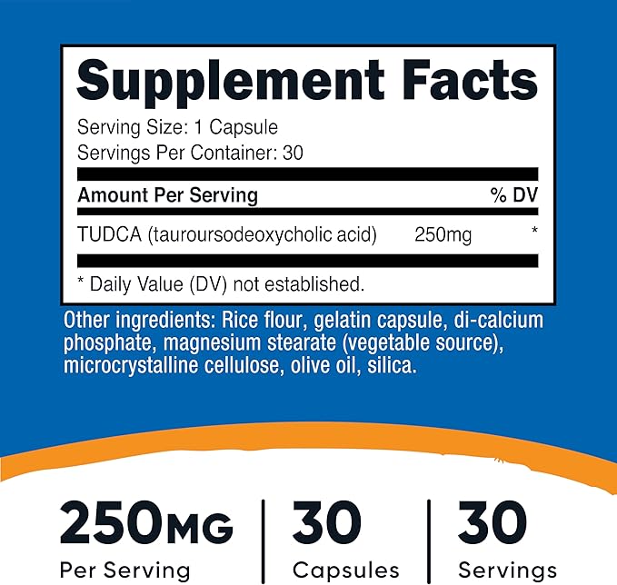 Nutricost Tudca 250mg 30 Capsules (3 Bottles)