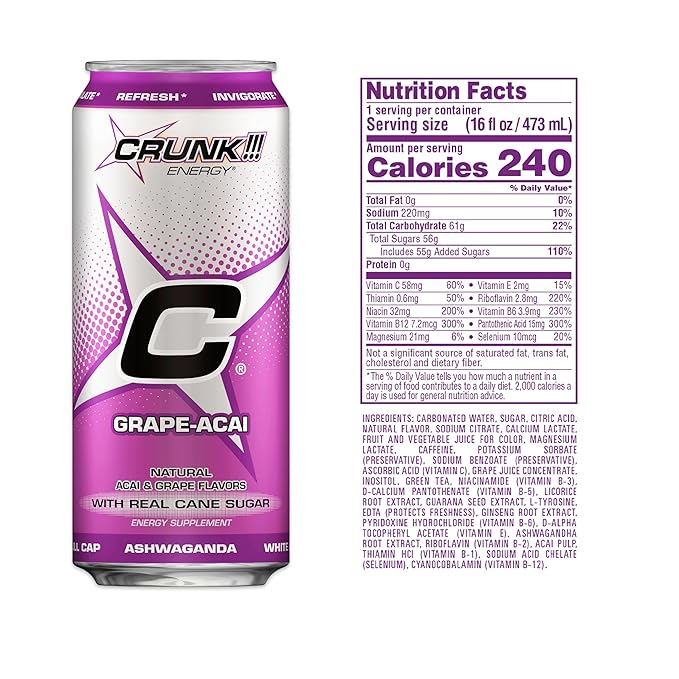 CRUNK!!! Energy Grape-Acai 16oz 24pack