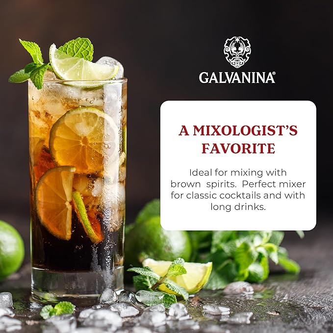 Galvanina Cola – Premium Organic Italian Sparkling Soda 12 fl oz (12 Glass Bottles) | Balanced Effervescent Cola Made with Organic Ingredients.