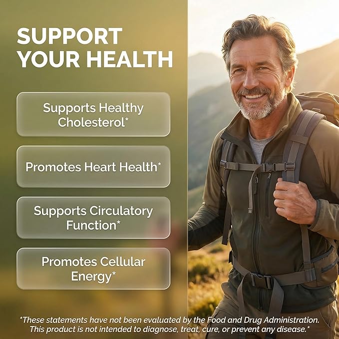 Clean Nutraceuticals Citrus Bergamot Red Yeast Rice Capsules with Plant Sterols - with Hawthorn Extract Olive Leaf Niacin Vitamin K3 D3 COQ10 Guggul &amp More