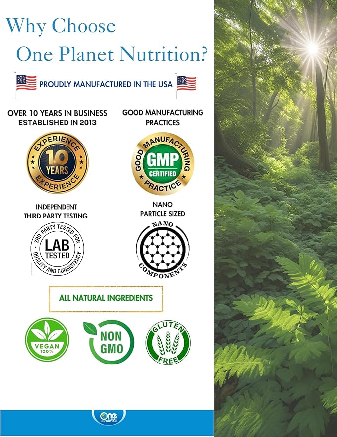 One Planet Nutrition Nano Particle Size Silymarin Capsules 250 mg (120 Count) - Nano Particle Size Milk Thistle Extract for Superior Absorption - Supports Detoxification - Non GMO Vegan Gluten Free