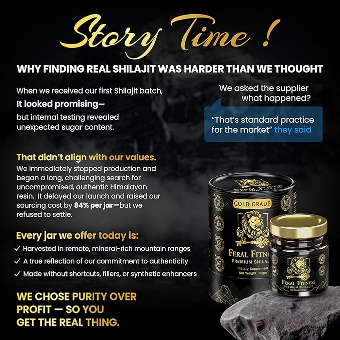 50g | Lab Tested in the USA | 100% Pure Himalayan Shilajit Resin - Gold Grade | 85+ Trace Minerals &amp Fulvic Acid | Supports Energy Stamina Focus &amp Vitality for Men &amp Women | Glass Jar (1