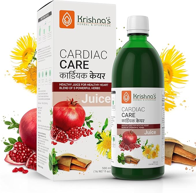 KRISHNA'S HERBAL &amp AYURVEDA Cardiac Care Juice - Ayurvedic Heart Care Expert Healthy Heart Cardiac Wellness Enriched with Arjuna Chaal Kutki Amla Anardana &amp Pushkar Mool 500 ml (Pack of 1)