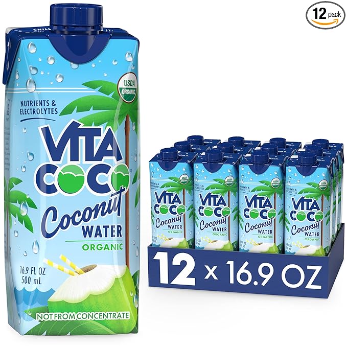 Vita Coco Coconut Water Pure Organic | Refreshing Coconut Taste | Natural Electrolytes | Vital Nutrients | 16.9 Oz (Pack Of 12)