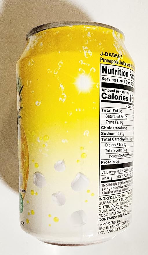 J-Basket Pineapple Juice 11.15 Fl Oz (6 Cans)