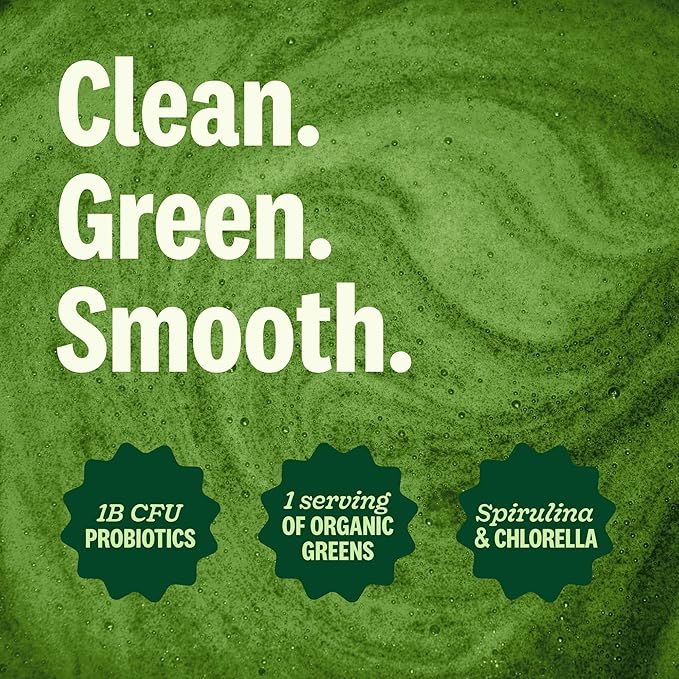 Suja Organic Greens Powder Probiotic Blend Spirulina Daily Superfood Drink or Smoothie Mix for Immune Support Digestion &amp Energy Vegan Gluten Free Non GMO 30 Servings