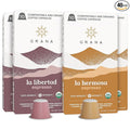 G GRANA Coffee Pods Compatible with Nespresso OriginalLine 40 Count Dark and Medium-Dark Roast USDA Organic 100% Arabica Single Source Specialty Coffee Compostable Single Serve Capsules