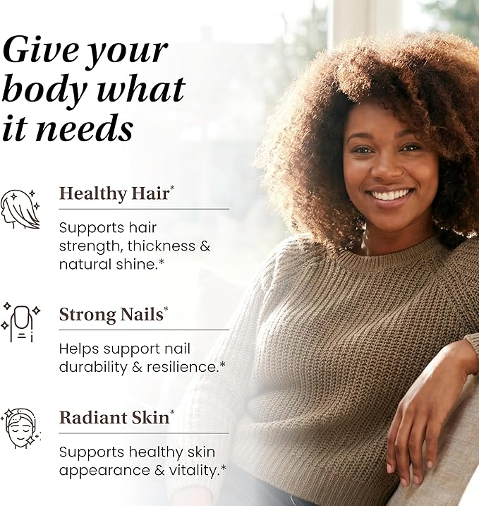 Sandhu's Hair Vitamin with Biotin Collagen Keratin Ashwagandha | Supports Hair Health | for Men &amp Women | 60 Capsules