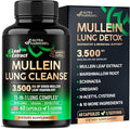 Mullein Lung Detox - Mullein Leaf Extract - Marshmallow Root | Echinacea | Oregano | Quercetin | NAC - 15-in-1 Lung Support &amp Cleanse for Smokers Supplement - Made in USA - As Drops - 60 Capsules