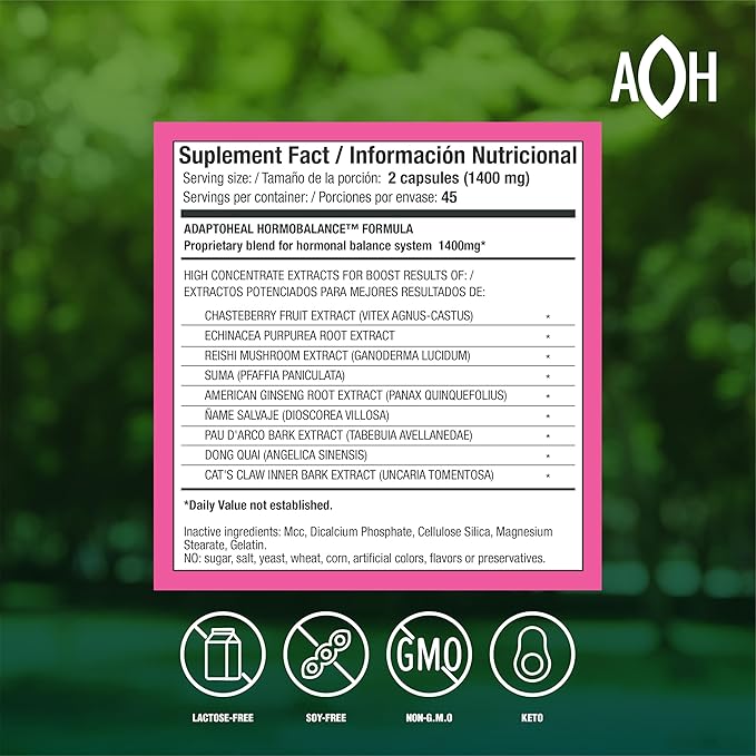 Hormone Balance for Women – Menopause &amp PMS Support Supplement – Adaptogens for Female Balance &amp Wellness – 90 Vegan Capsules