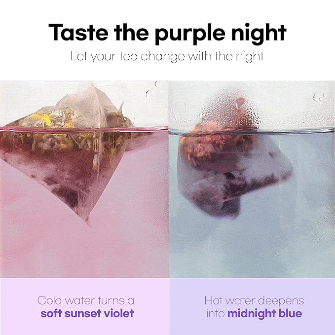 Odada Purple Moon Tea - Lavender Chamomile &amp Korean Purple Carrot Calming Herbal Blend for Nighttime Relaxation Antioxidant-Rich Caffeine-Free 24 Tea Bags