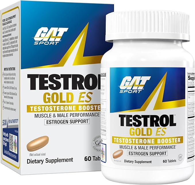GAT SPORT Testrol Gold ES with Shilajit Tribulus DIM Zinc Longjack Fenugreek Saw Palmetto Estrogen Balance 60 Tablets