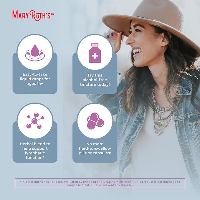 Lymphatic Support Drops by MaryRuth's | USDA Organic Lymphatic Cleanse Immune Support Supplement| Lymphatic Support with Echinacea &amp Elderberry | Blue Vervain | Vegan | Non-GMO | 30 Servings