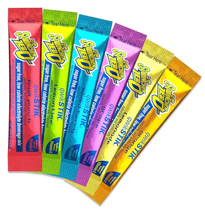 Sqwiincher Zero Sugar - 6 Flavors Pack - Qwik Stik - Sugar-Free Electrolyte Powdered Beverage Mix (300 Pack)