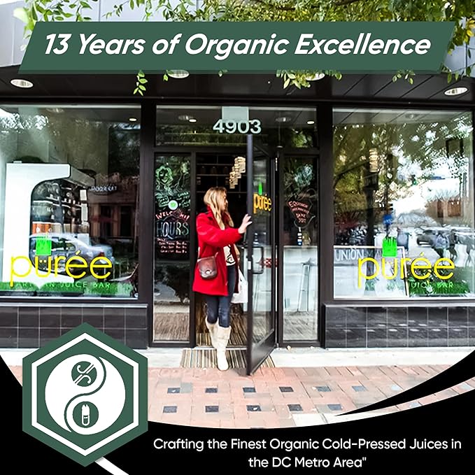 JRINK by Purée Super Green Juice Cold Pressed Organic Vegetable Blend Detox Drink Healthy Raw Greens Juice Cleanse No Preservatives Fresh Detox Cleanse 16oz HDPE Bottles Pack of 12