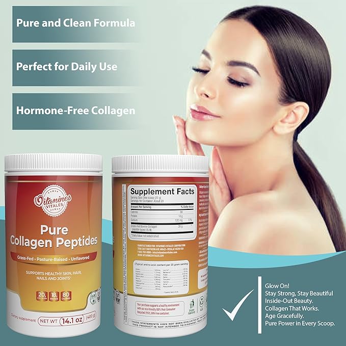 Pure Collagen Peptides – Grass-Fed Hydrolyzed Collagen Powder