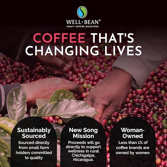 Well-Bean Coffee - Boujee Blend Ground Coffee Made of Brazil Colombia and Honduras Coffee Antioxidant Rich Coffee Ground Dark Roasted Coffee 2 lb
