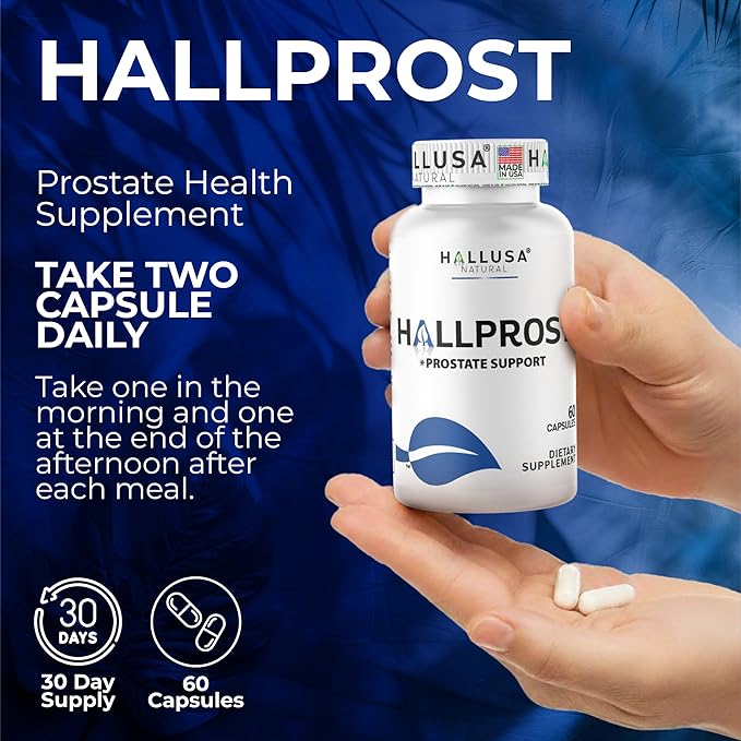Hallusa Natural Próstata Inflamada - Prostatitis - Pastillas para la próstata - HALLPROST 60 CAPSULAS