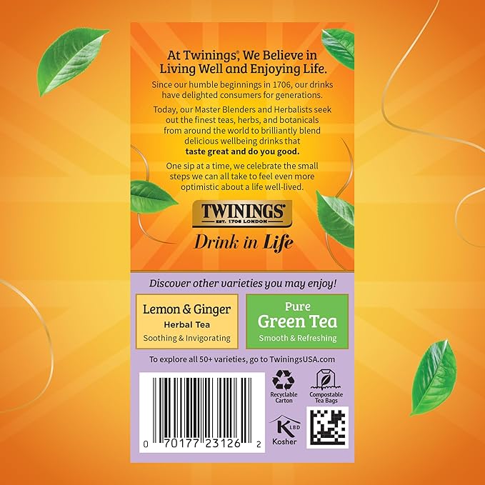 Twinings Wild Berries Herbal Tea Individually Wrapped Bags 20 Count (Pack of 6) Full-Flavoured Naturally Caffeine-Free Enjoy Hot or Iced 120 Teabags