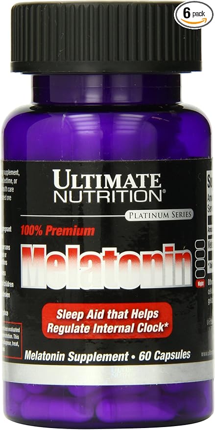 Ultimate Nutrition Melatonin 3 mg 60-Capsule Bottles (Pack of 6)