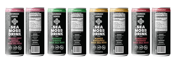 Nourish Kings Sea Moss Drink – Variety Pack (11 fl oz 12-Pack)