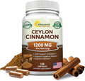 Natural Ceylon Cinnamon 1200mg - 120 Capsules True Cinnamon from Sri Lanka Extract Supplement Pills Promotes Heart Health